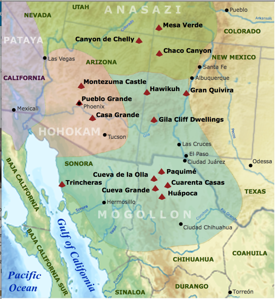 Карта Русско-Арийский / Скифских поселений в на юго-западе Северо-Американского континента, охватывающая три штата: Аризону, Юту, и Нью-Мексику. Но самым важным на этой карте является название области наших поселений в Мексике под названием 